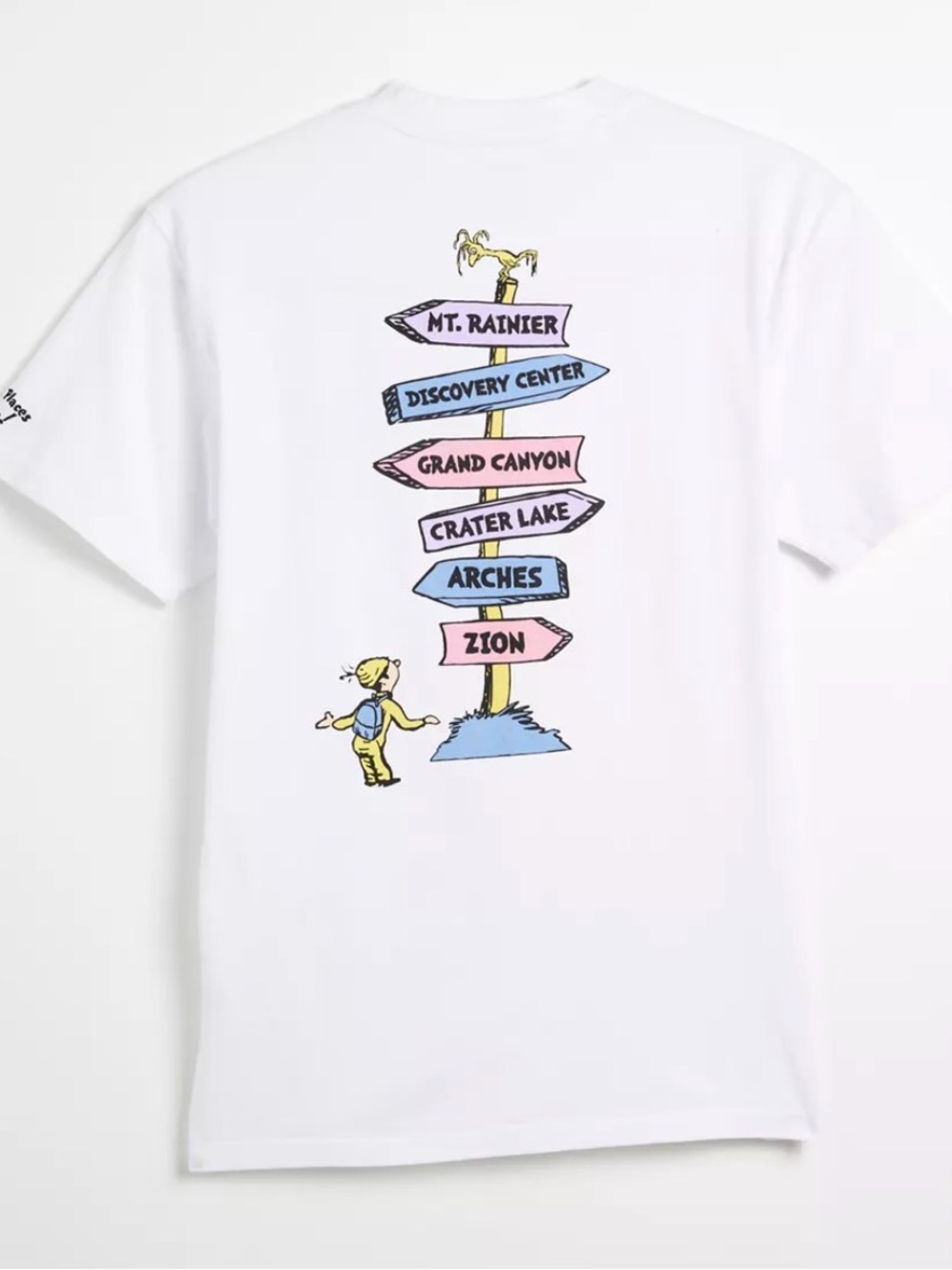 Parks Project X Dr Seuss White Graphic Tee with National Park Signpost